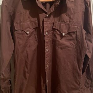Vintage H Bar C CA Ranchwear Men’s Shirt Brown Western Pearl Snap 15.5/33